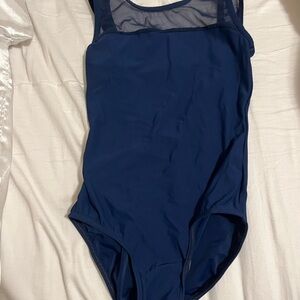 Eleve dancewear dark blue tank mesh leotard XS